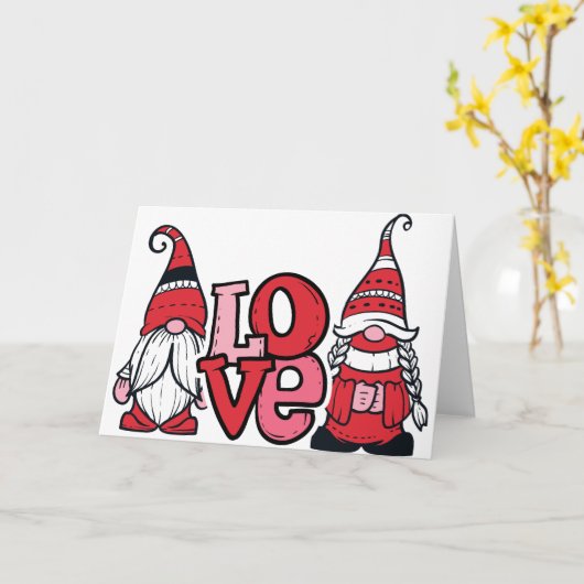 Gnome-Liebe innen Karte (Gelbe Blume)