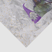 Gnome Lila House Gold Confetti Decoupage Seidenpapier (Ausschnitt)