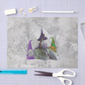 Gnome Lila House Gold Confetti Decoupage Seidenpapier (Handwerk)