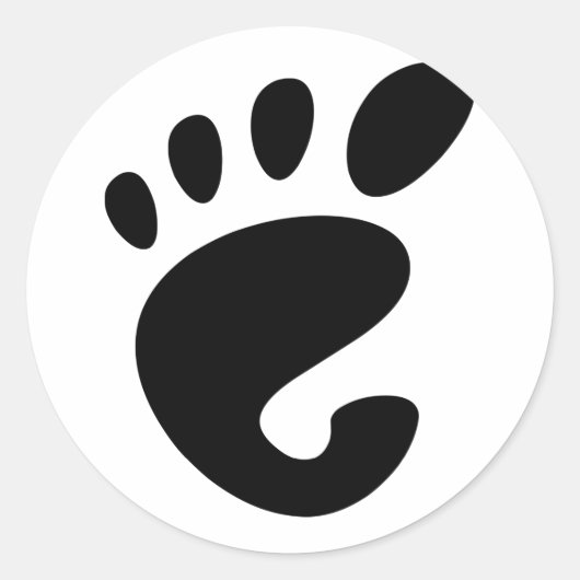 GNOME - Linux - OSS FSF Runder Aufkleber (Vorderseite)