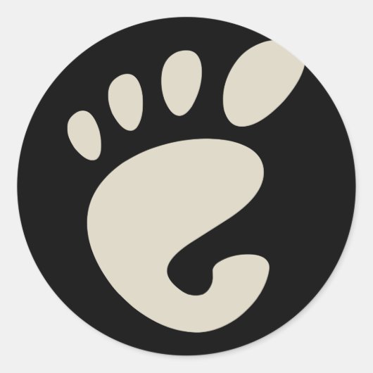 GNOME - Linux - OSS FSF Runder Aufkleber (Vorderseite)