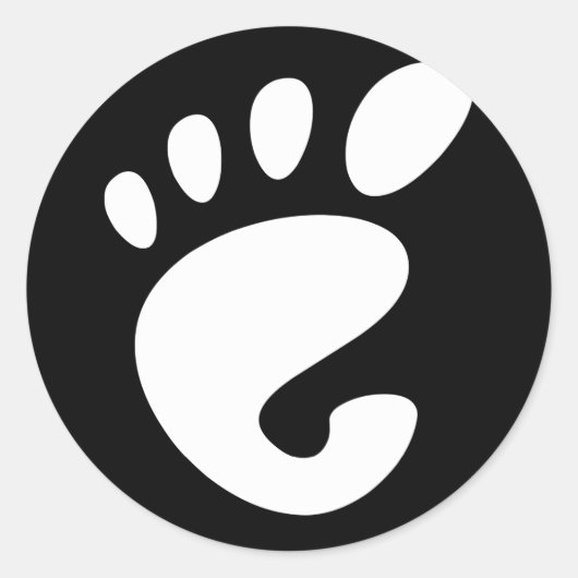 GNOME - Linux - OSS FSF Runder Aufkleber (Vorderseite)