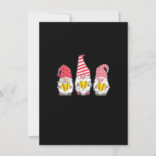 Gnome Love Softball Heart Leopard Einladung (Vorderseite)