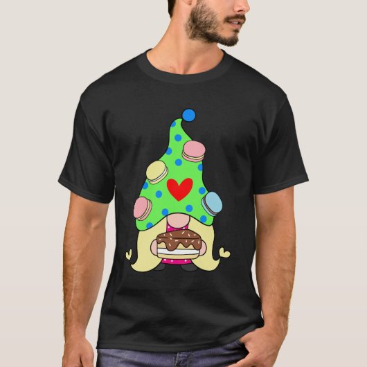 Gnome Macaron Cookies Hat und Cake Unisex T-Shirt (Vorderseite)