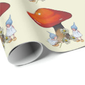 Gnome-Mädchen, Gänseblümchen, Toadstool, Geschenkpapier (Rolleneckpunkt)