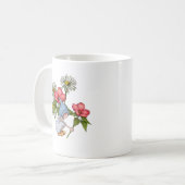 Gnome-Mädchen-Sammeln-Blumen, Fanstasy Kunst Kaffeetasse (Vorderseite Links)