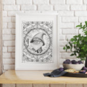 Gnome Mandala Adult Coloring Poster