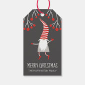 Gnome Merry Christmas Holly Berries Geschenkanhänger (Rückseite)