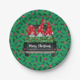 Gnome Merry Christmas Holly Pappteller