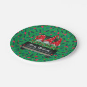 Gnome Merry Christmas Holly Pappteller (Schrägansicht)