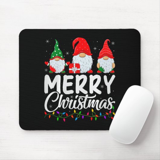 Gnome Merry Christmas Pajamas Matching Family Grou Mousepad (Mit Mouse)