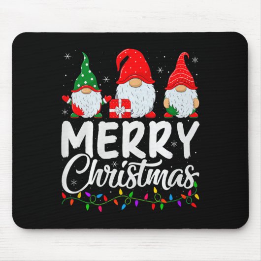 Gnome Merry Christmas Pajamas Matching Family Grou Mousepad (Vorne)