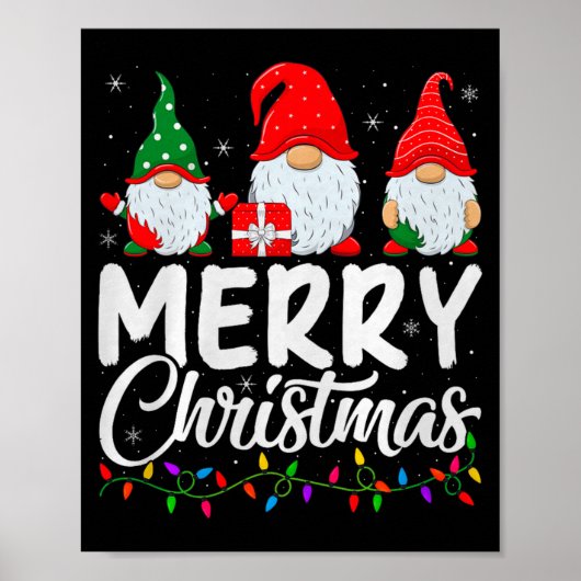 Gnome Merry Christmas Pajamas Matching Family Grou Poster (Vorne)