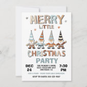 Gnome Merry Little Christmas Party Einladung (Vorderseite)