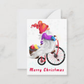 Gnome mit Bike und Geschenke Weihnachtskarte Mitteilungskarte (Vorderseite)
