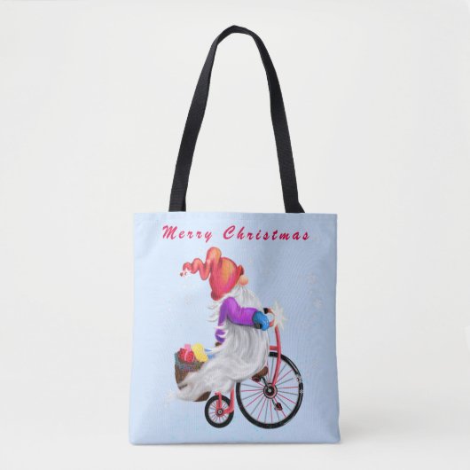 Gnome mit Bike Weihnachtsgebäck Tasche (Vorderseite)