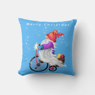 Gnome mit Bike Weihnachtskissen Kissen