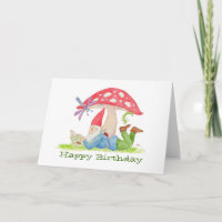Gnome mit Blume Book Geburtstagskarte