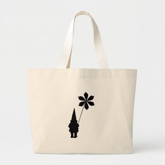 Gnome mit Blume Jumbo Stoffbeutel (Vorne)