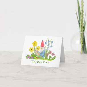 Gnome mit Blumen-Buch danken Ihnen zu kardieren Dankeskarte
