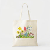 Gnome mit Blumen-Buchtasche Tragetasche (Vorne)