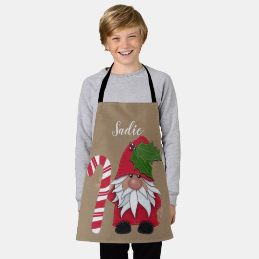 Gnome mit Candy Cane Personalize Schürze (Getragen)