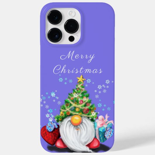 Gnome mit Geschenk Weihnachten iPhone Case (Rückseite)