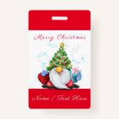 Gnome mit Geschenk Weihnachts-Individuelle Name-Ab Ausweis (Rückseite)