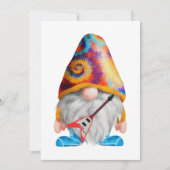 Gnome mit Gitarre und buntem Hut auf einem Einladung (Vorderseite)
