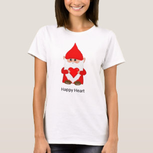 Gnome mit Happy Heart T-Shirt
