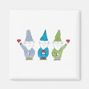 Gnome mit Herzen Magnet