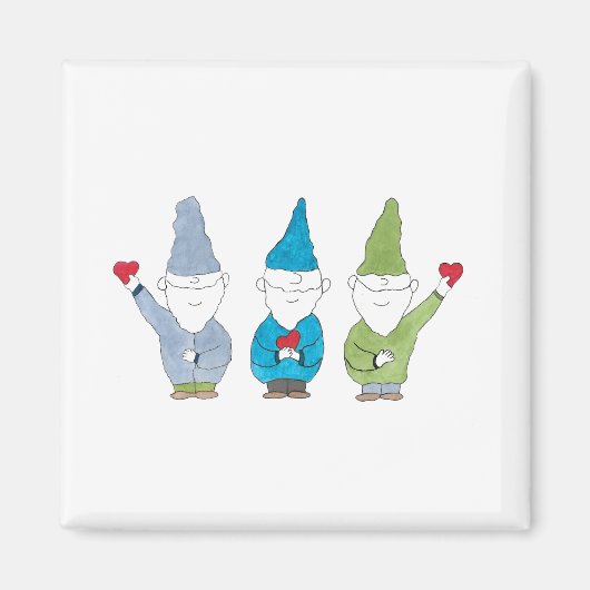 Gnome mit Herzen Magnet (Vorne)