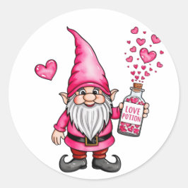 Gnome mit Liebe-Tränke Weihnachten Runder Aufkleber