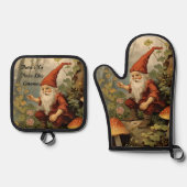 Gnome mit Muschelschalen Ofen-Mitt und Set mit Töp (Vorderseite)