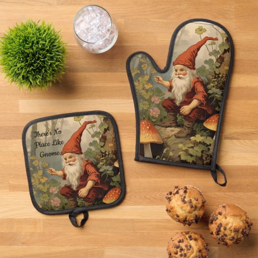 Gnome mit Muschelschalen Ofen-Mitt und Set mit Töp (Oben Unten)