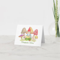 Gnome mit Mushroom Book Dankeschön Karte