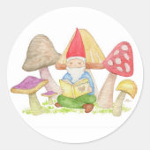 Gnome mit Pilzaufkleber Runder Aufkleber (Vorderseite)