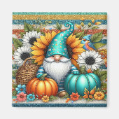 Gnome mit Pumpkins und Blume Magnet (Vorne)