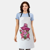 Gnome mit rosa Rosen Valentinstag Blume Fee Schürze (Getragen)