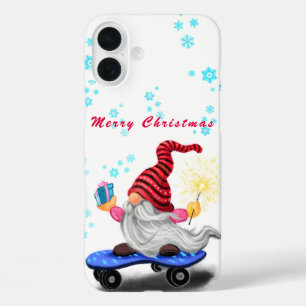 Gnome mit Skateboard Weihnachten iPhone Case