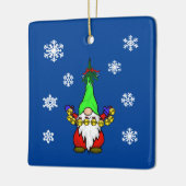 Gnome mit Sleigh Bells Keramikornament (Links)