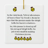 Gnome mit Sleigh Bells Keramikornament (Rückseite)