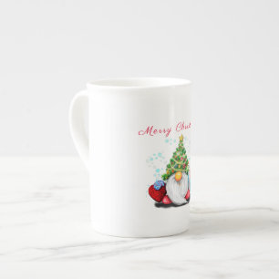 Gnome mit Weihnachts-Baumhut-Tasse-Geschenk Porzellantasse