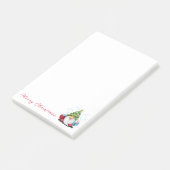 Gnome mit Weihnachtsbaum Hat Post it Notes Post-it Klebezettel (angewinkelt)