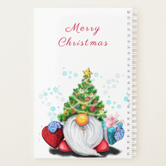 Gnome mit Weihnachtsbaum-Hutplaner Planer (Rückseite)