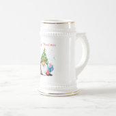 Gnome mit Weihnachtsbaumhut und Geschenk für Sie Bierglas (VorderseiteRechts)