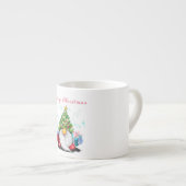 Gnome mit Weihnachtsbaumhut und Geschenk für Sie Espressotasse (Vorderseite Rechts)