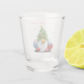 Gnome mit Weihnachtsbaumhut und Geschenk-Shotglas Schnapsglas (Rückseite)