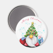 Gnome mit Weihnachtsbaumhut und Gift Magnet (Vorderseite/Rückseite)