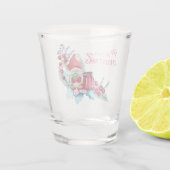 Gnome mit Weihnachtsgeschenktasche Schnapsglas (Rückseite)